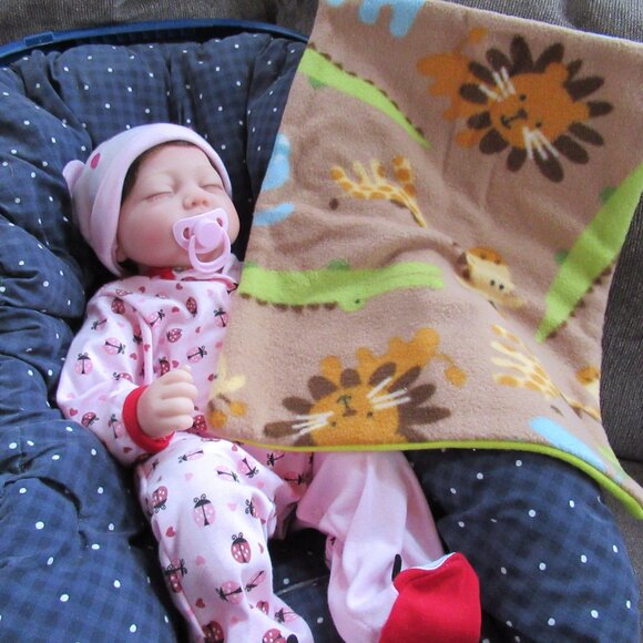 Baby blanket Fleece Jungle Safari Animals nap blanketlion alligator 2 layer soft - Picture 1 of 5